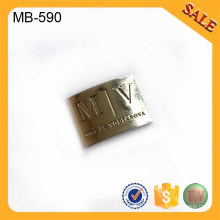 MB590 Custom metal plate 3d letters logo snapback caps,bag metal plate sticker with brand